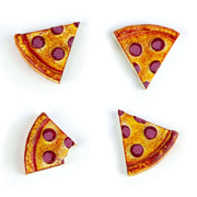 Colorful PIZZA magnets ICONIC packaging s/4