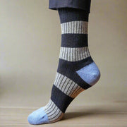 KLUE Merino Wool socks with Stripes | Navy and Grey