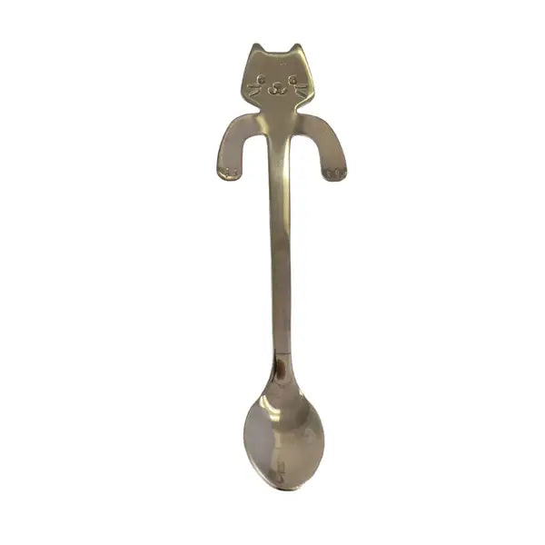 Cat Hanging Tea Spoon Silver