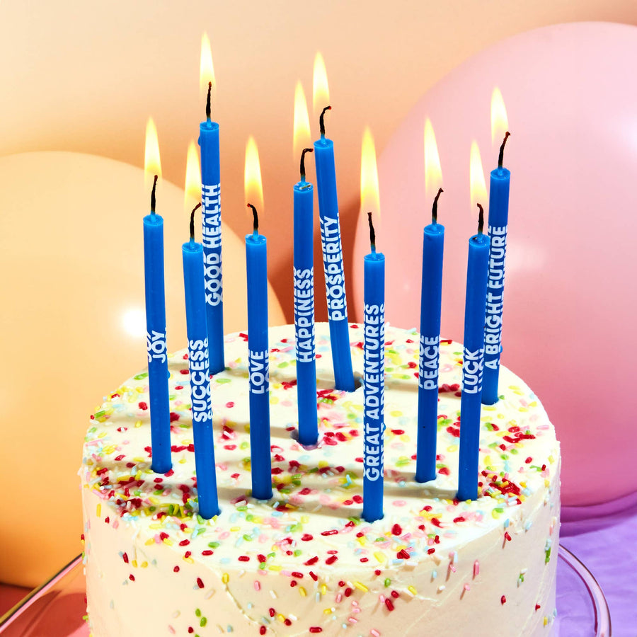 Wishing You: Long 5" Birthday Candles (10 Pack), Multi-Color