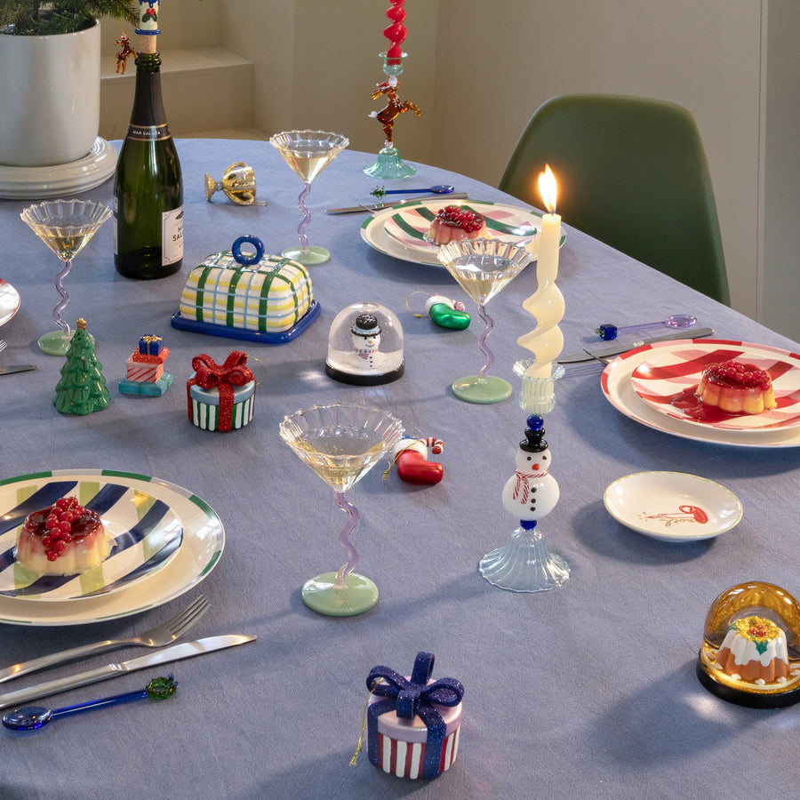 Candle holder merry snowman