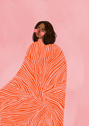 The Woman With The Swirls - Art Print