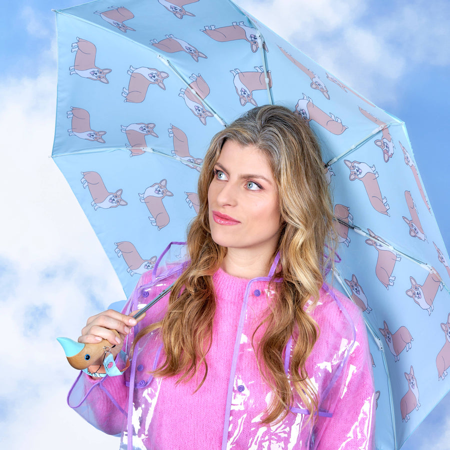 French Brand Coucou Suzette Collab - Corgi Dog Mint Umbrella