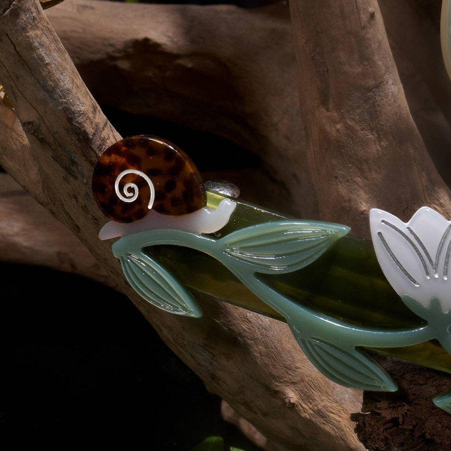 Brocéliande French Barrette — Lotus & Snail