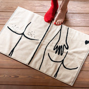 Bath mat naked couple back