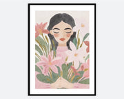 Girl with Flower Bouquet