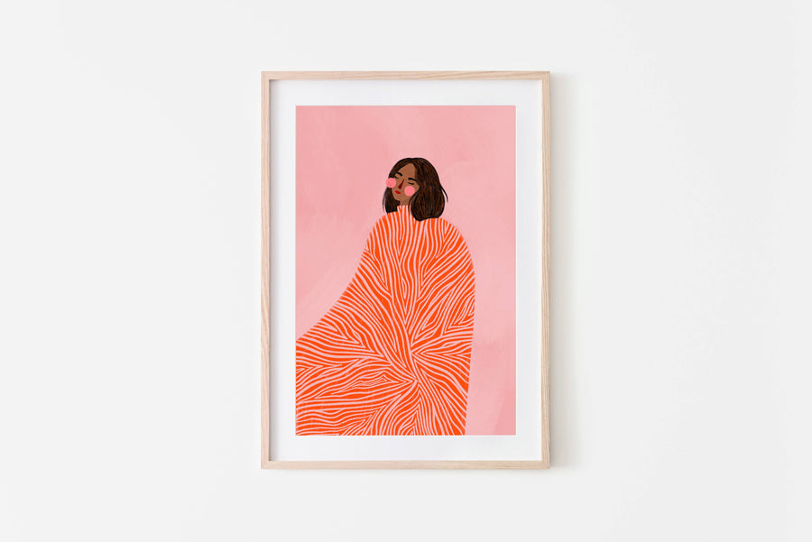 The Woman With The Swirls - Art Print
