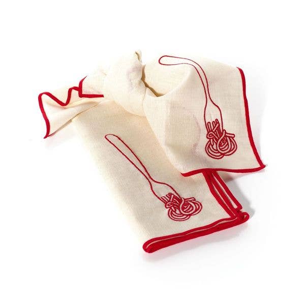 Linen Blend Napkins - Spaghetti (Set of 2)