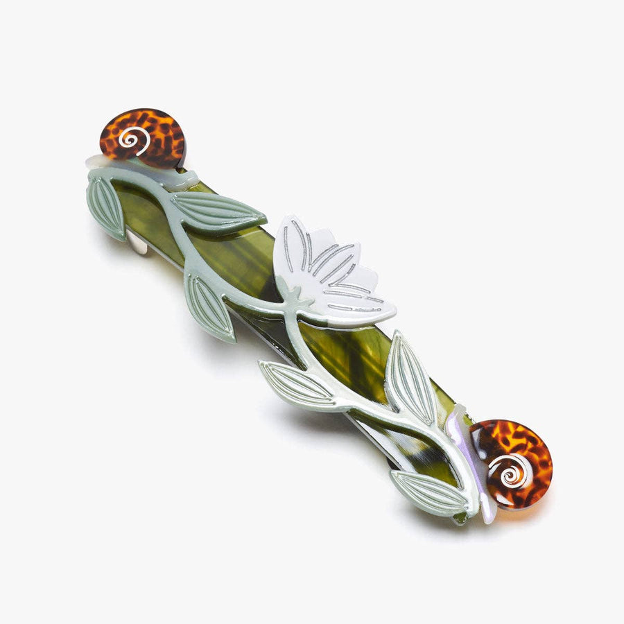 Brocéliande French Barrette — Lotus & Snail