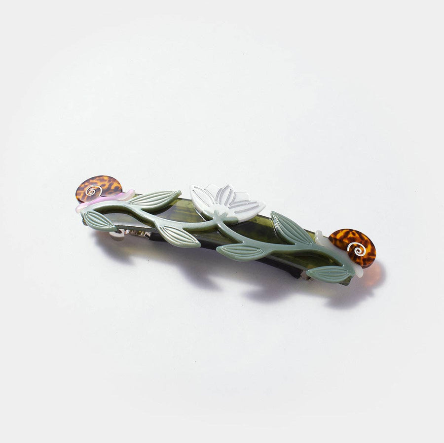 Brocéliande French Barrette — Lotus & Snail