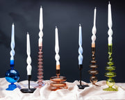 Maegen Taper Holder - Coloured Glass - Champagne