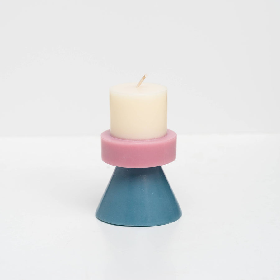 Stack Candle - Mini: Ivory / Lavender / Blue Grey