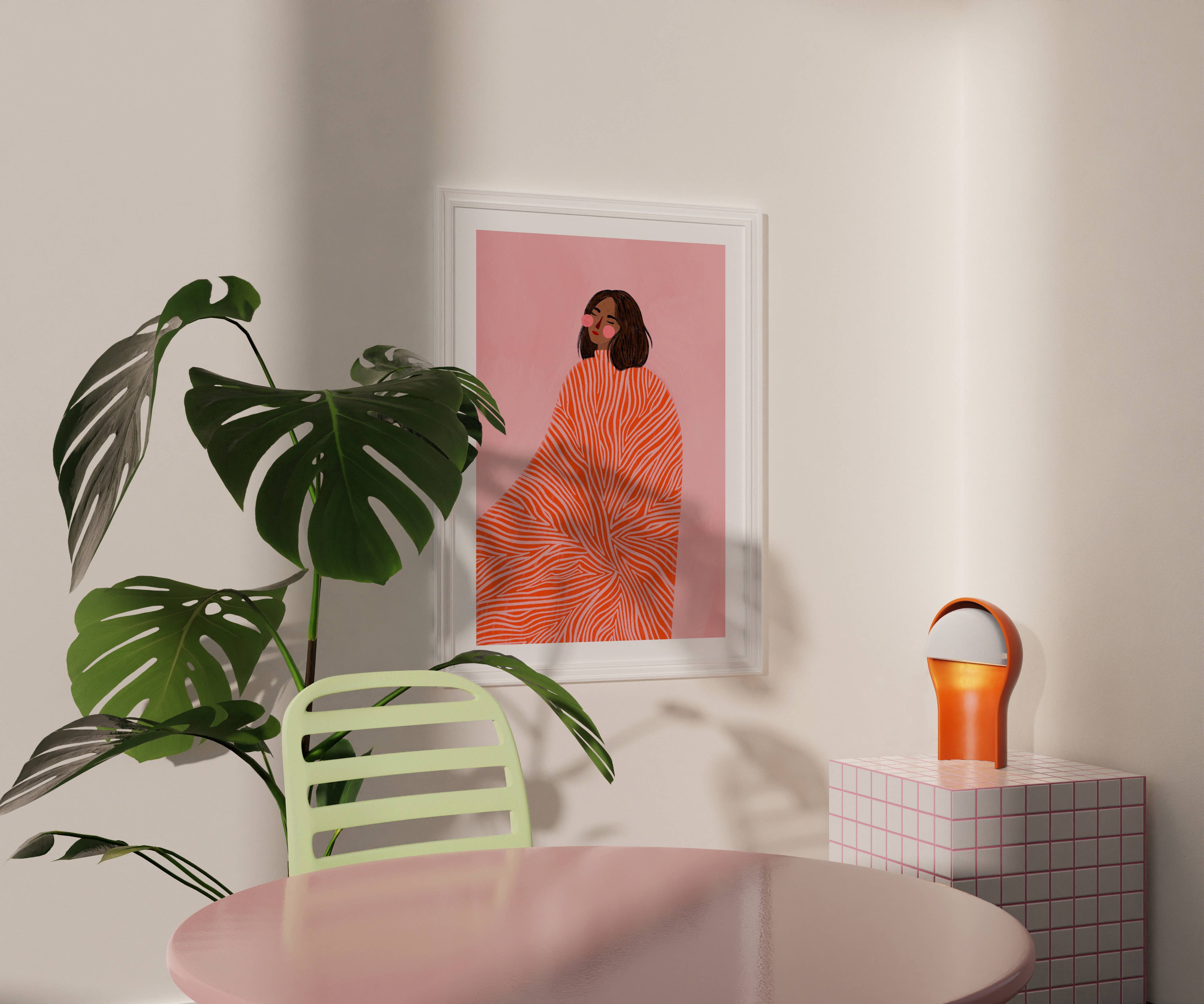 The Woman With The Swirls - Art Print