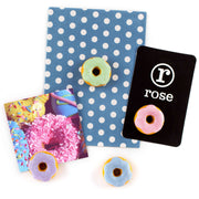 Colorful DONUT magnets ICONIC packaging s/4