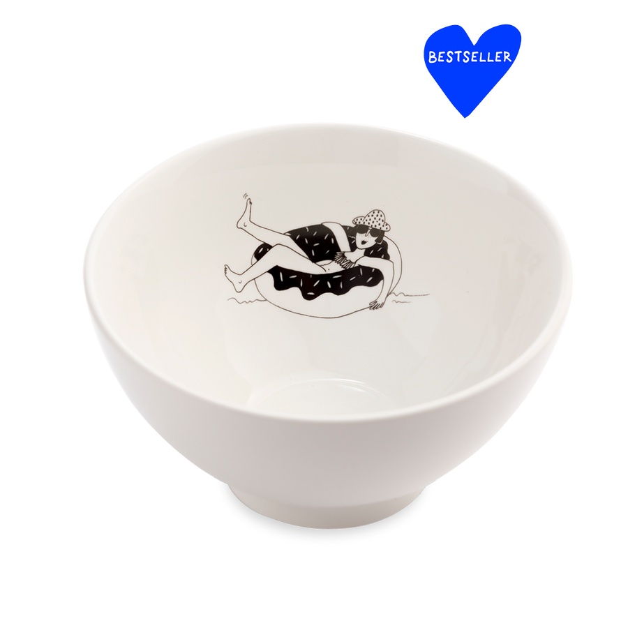 Bowl donut floating girl