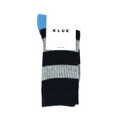 KLUE Merino Wool socks with Stripes | Navy and Grey