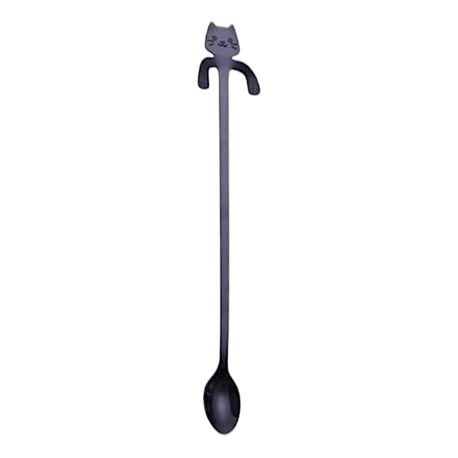 Cat Hanging Tea Spoon Black