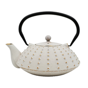 White Tokusa Design 40oz Cast Iron Tea Pot
