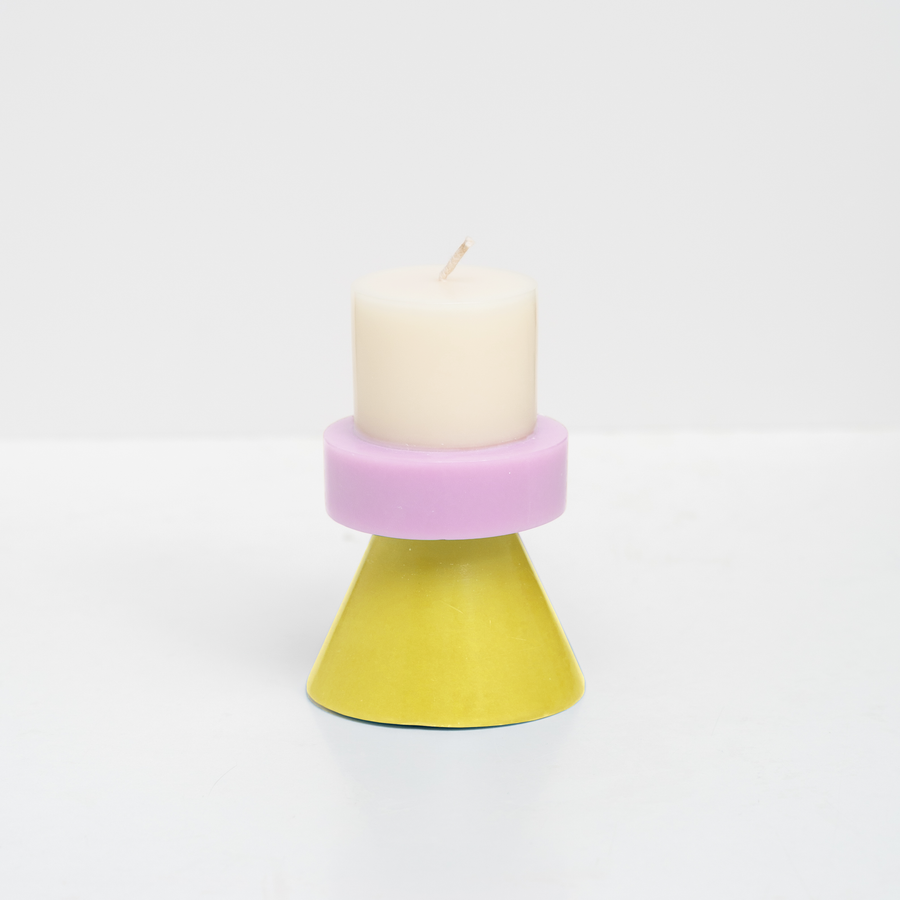 Stack Candle - Mini: Ivory / Lavender / Blue Grey