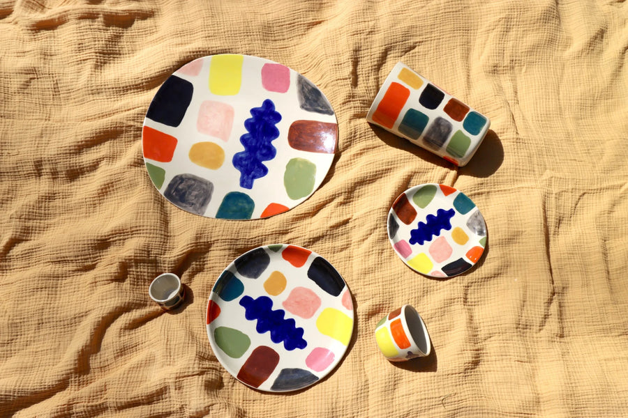 Mottle Stoneware Ceramic Platter