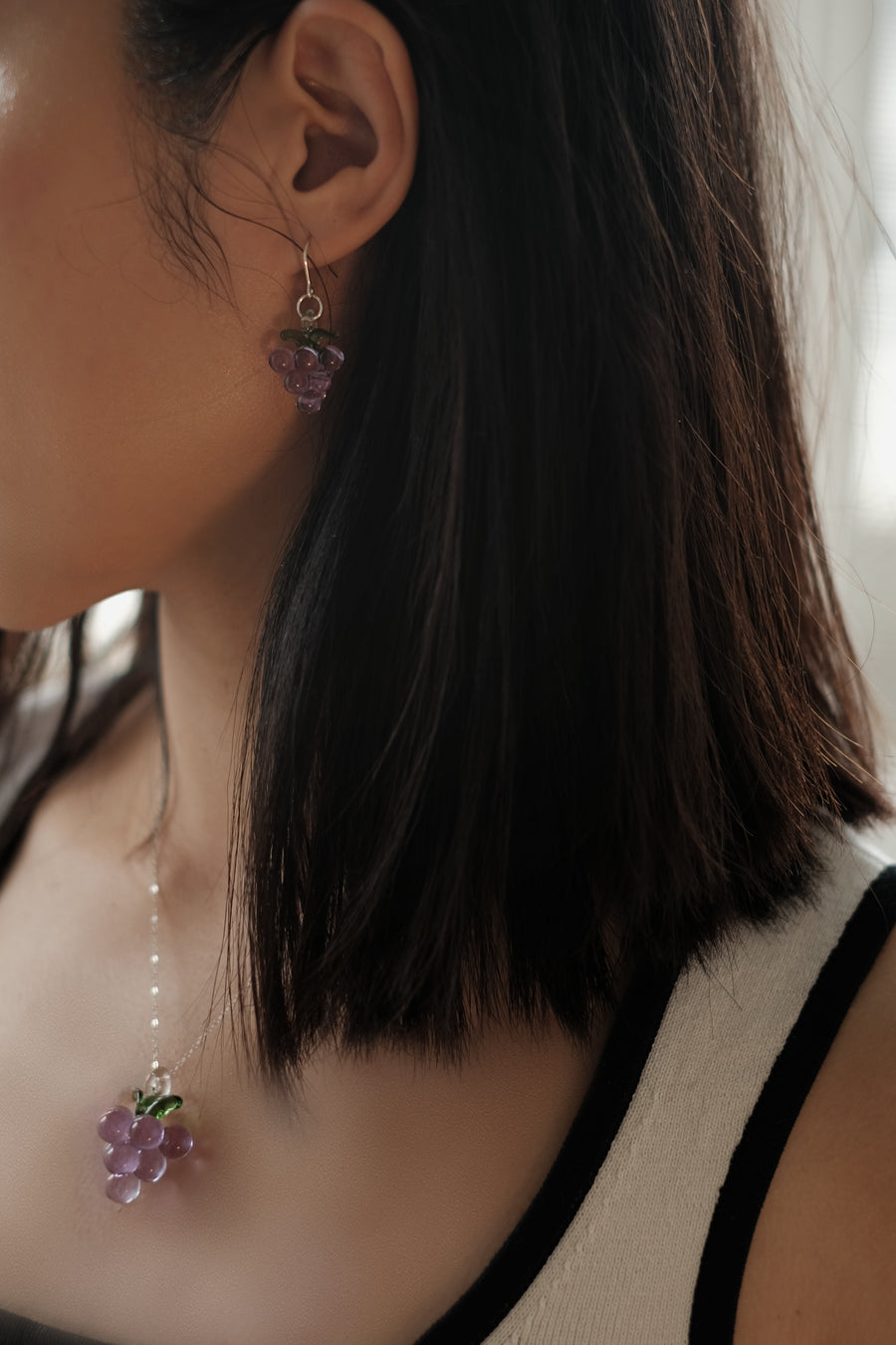 Grape Earrings - Purple