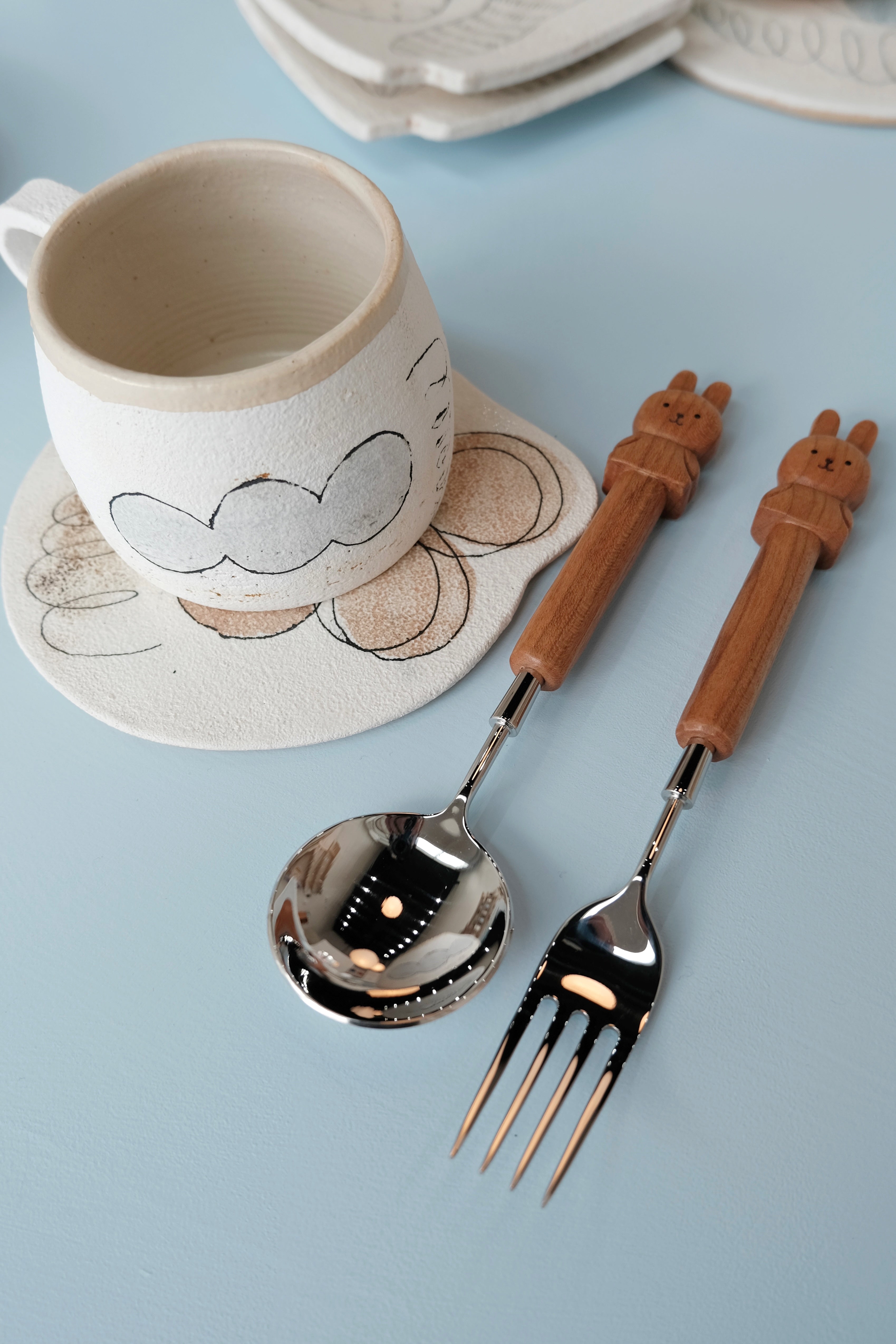Handcrafted Solid Wood Bunny Fork / Spoon