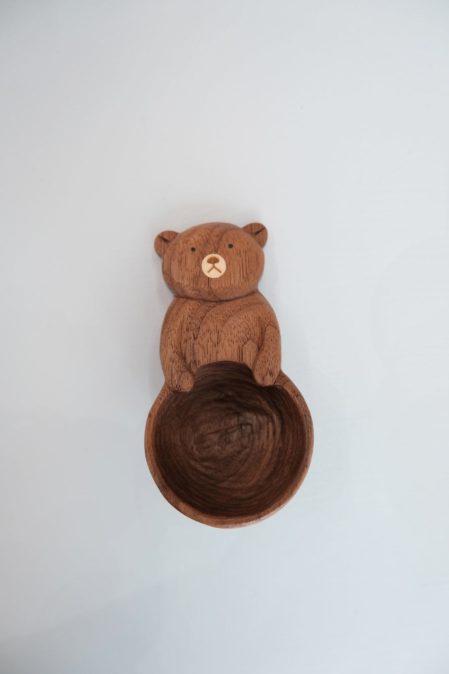 Handcrafted Solid Wood Bear Coffee Spoon – Short