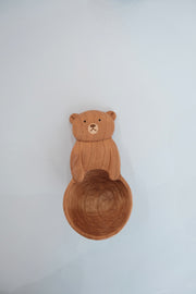 Handcrafted Solid Wood Bear Coffee Spoon – Short