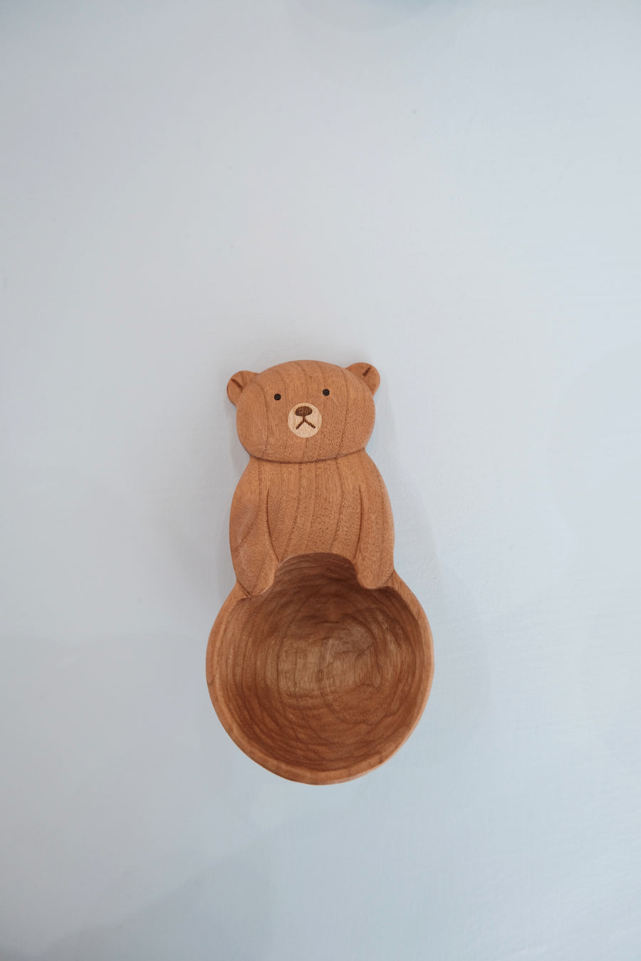 Handcrafted Solid Wood Bear Coffee Spoon – Short