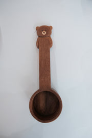 Handcrafted Solid Wood Bear Coffee Spoon – Long