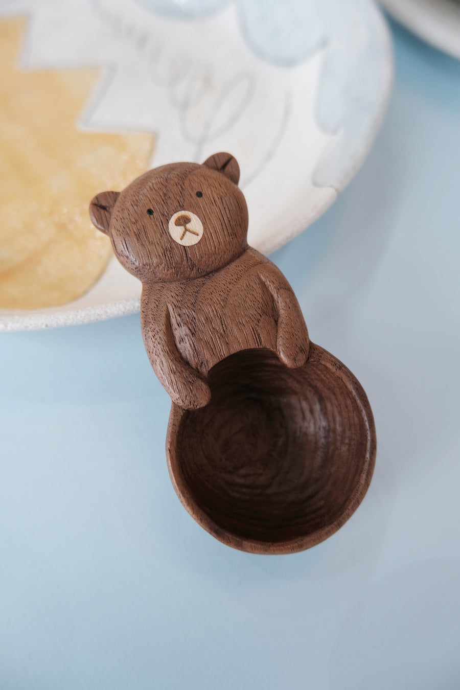 Handcrafted Solid Wood Bear Coffee Spoon – Short