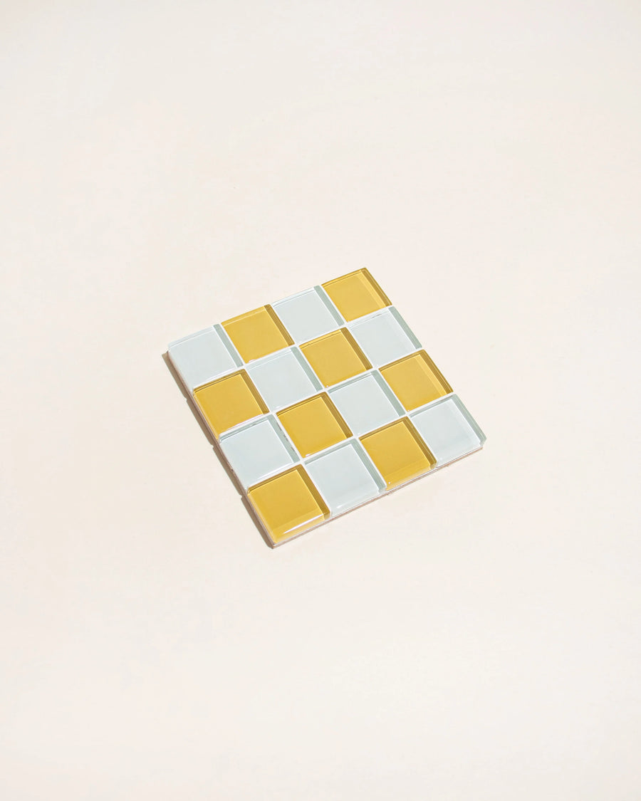 GLASS TILE COASTER - Honey Milk Chocolate