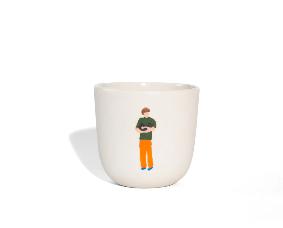 Medium White Mug - Cat
