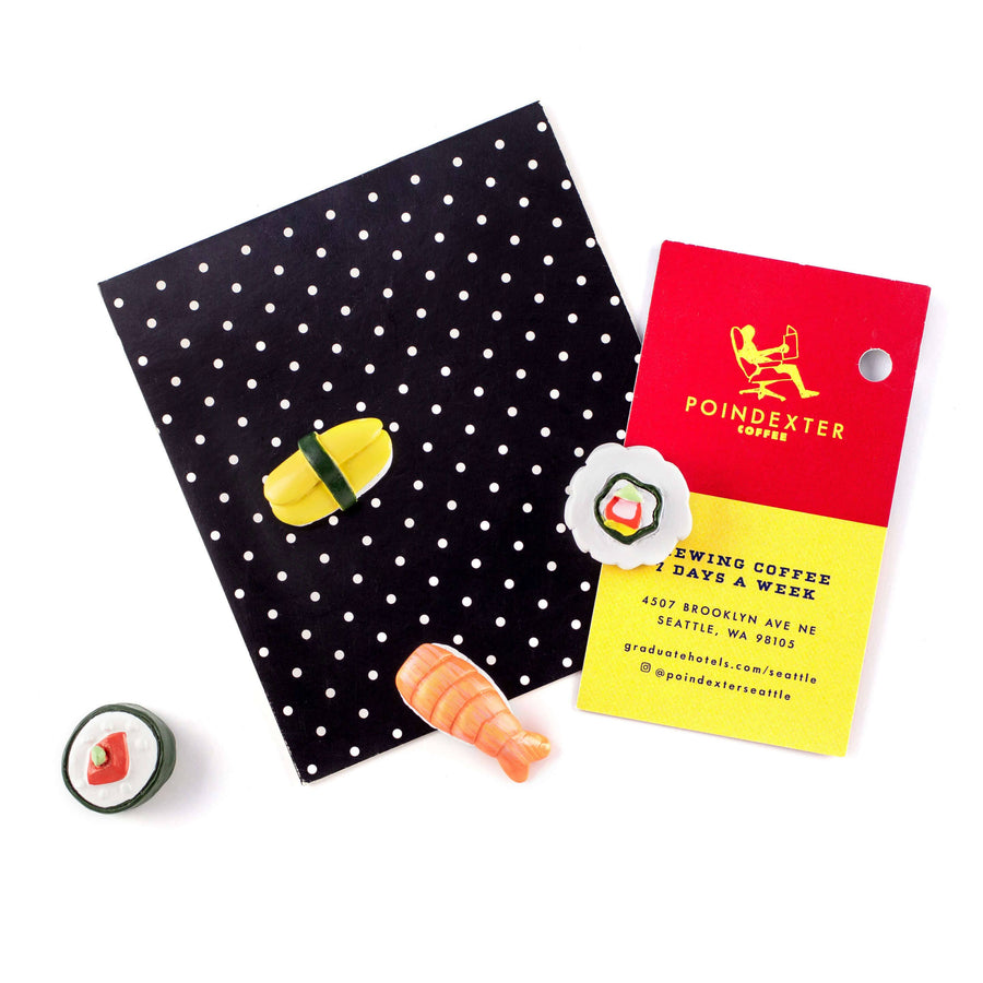 Colorful SUSHI magnets ICONIC packaging s/4