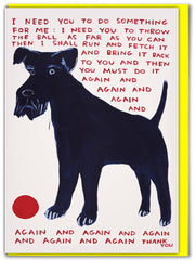 Do Something for Me Card by David Shrigley