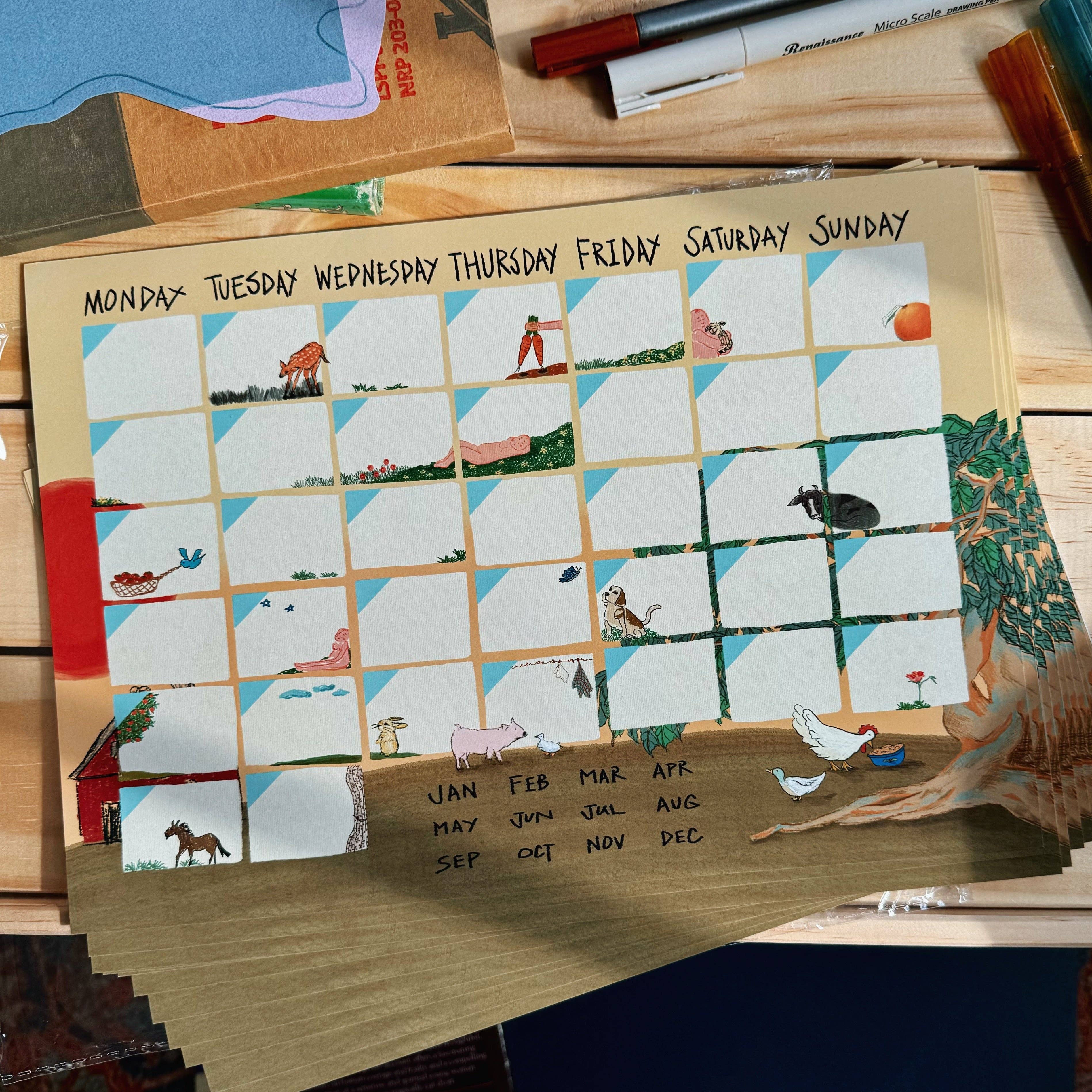 ‘Ordinary Life’ Monthly Calendar Paper Set