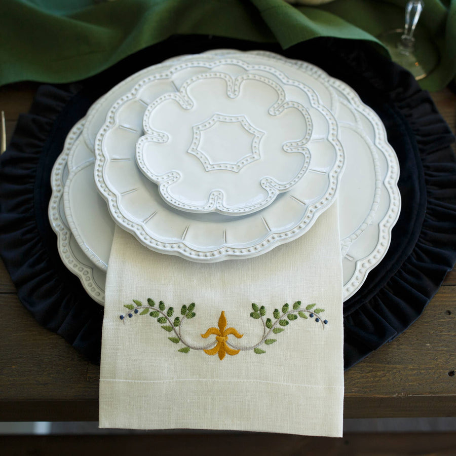 Bella Bianca Beaded Salad/Dessert Plate