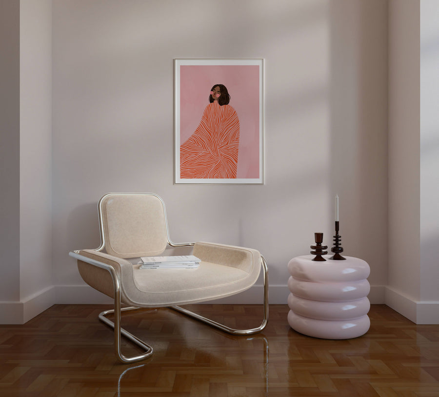 The Woman With The Swirls - Art Print