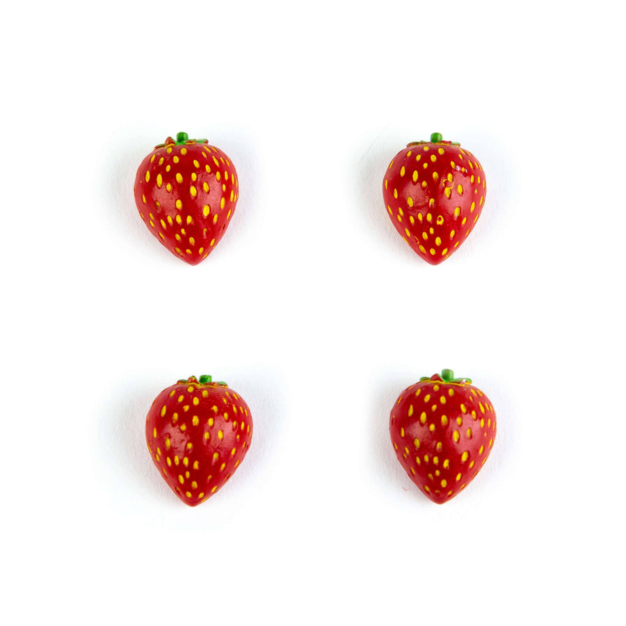 Colorful STRAWBERRY magnets ICONIC packaging s/4