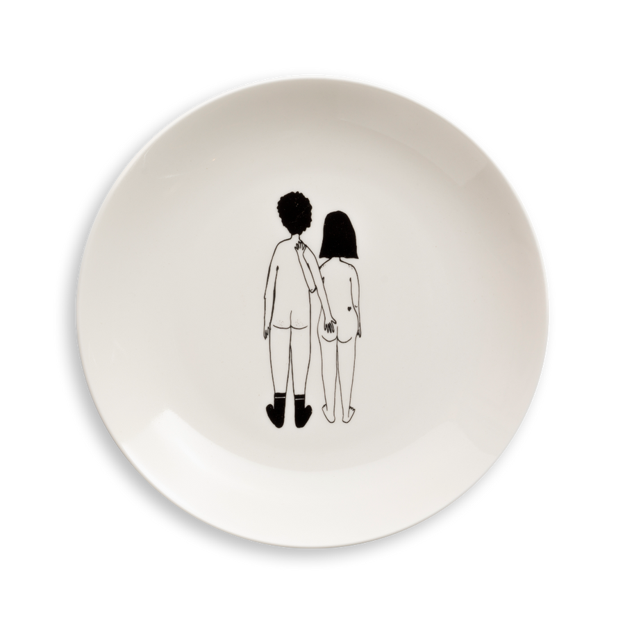 Plate naked couple back