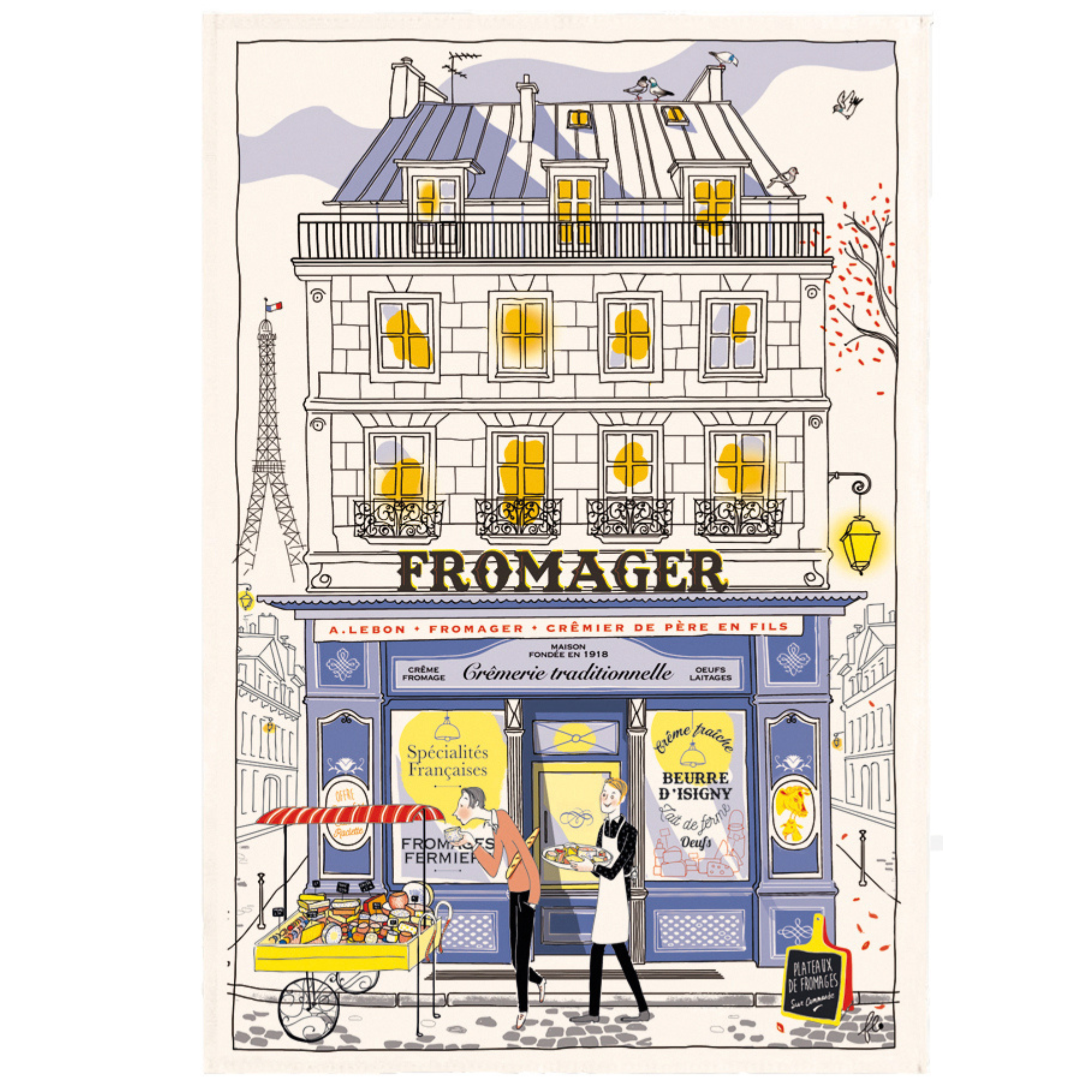 Parisian Shops Tea Towels