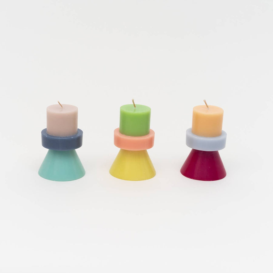Stack Candle - Mini: Ivory / Lavender / Blue Grey