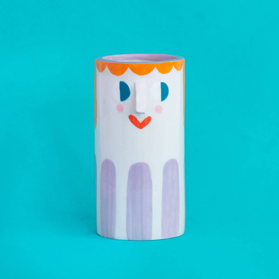 Girl with Purple Stripes / Ceramic Vase