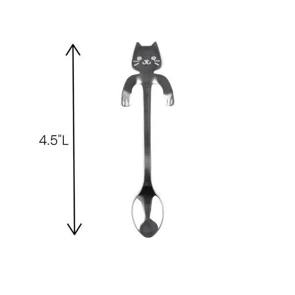 Cat Hanging Tea Spoon Silver