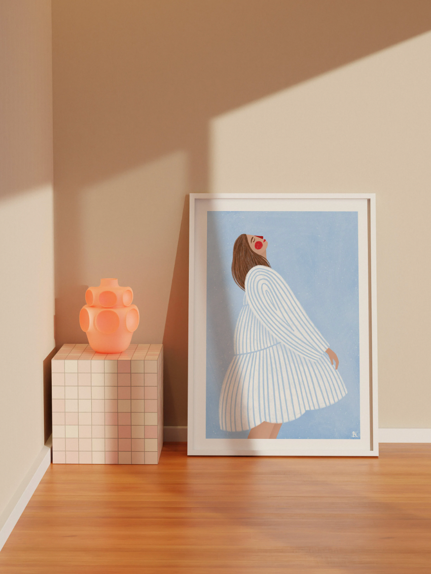 The Woman With The Blue Stripes