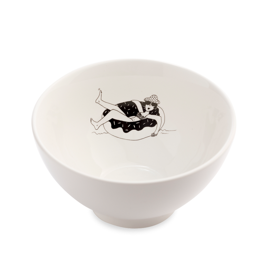 Bowl donut floating girl