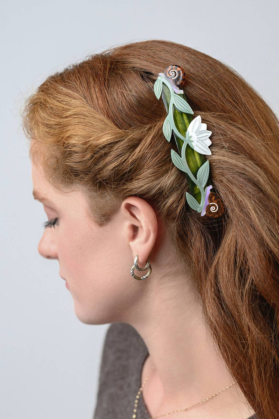 Brocéliande French Barrette — Lotus & Snail