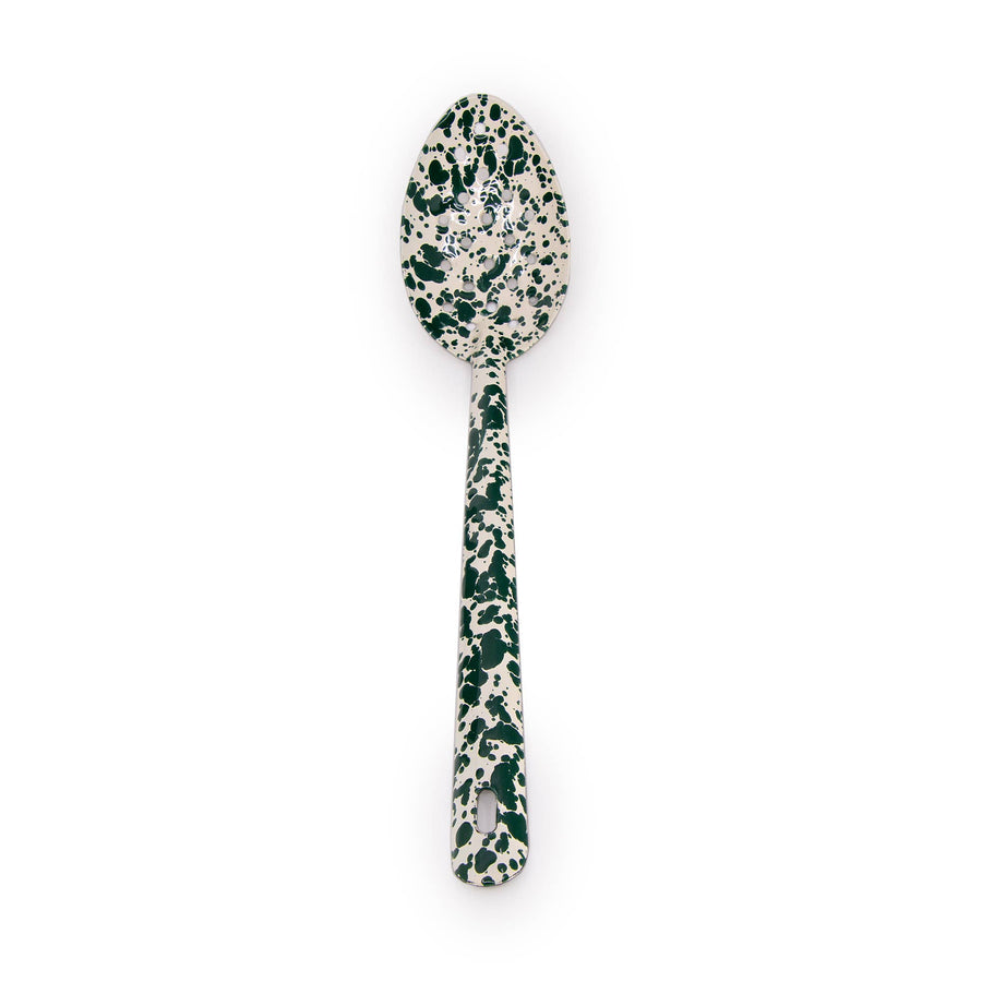 Splatter Enamelware Large Slotted Spoon