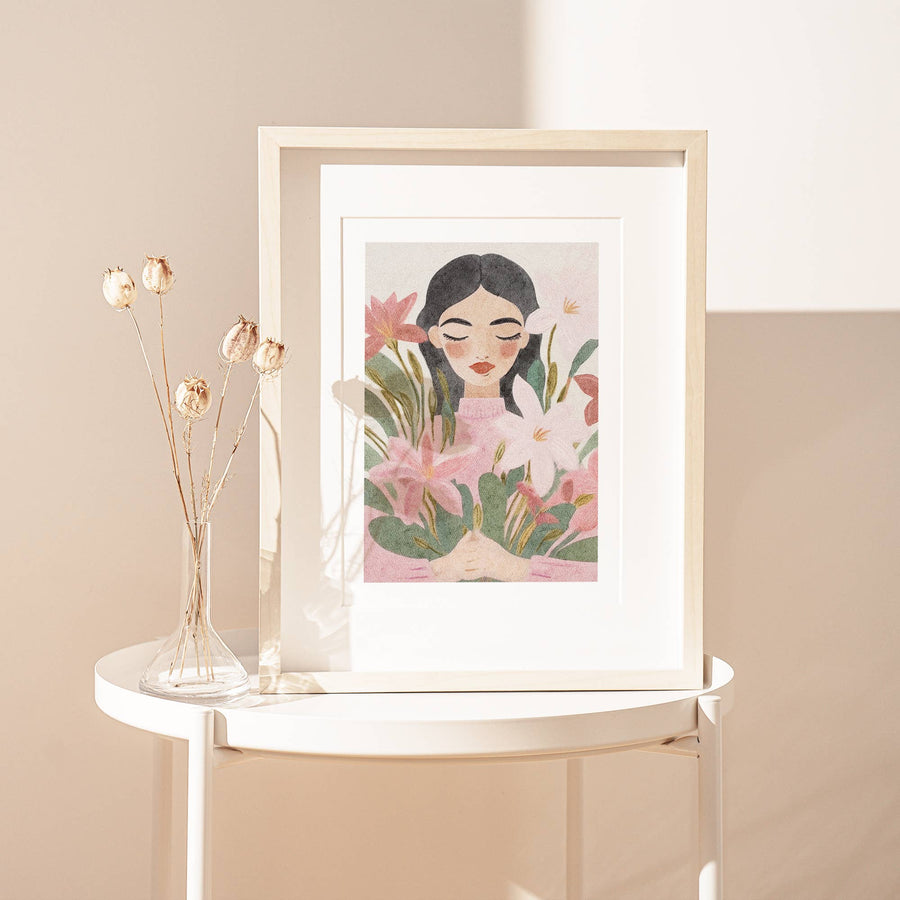 Girl with Flower Bouquet